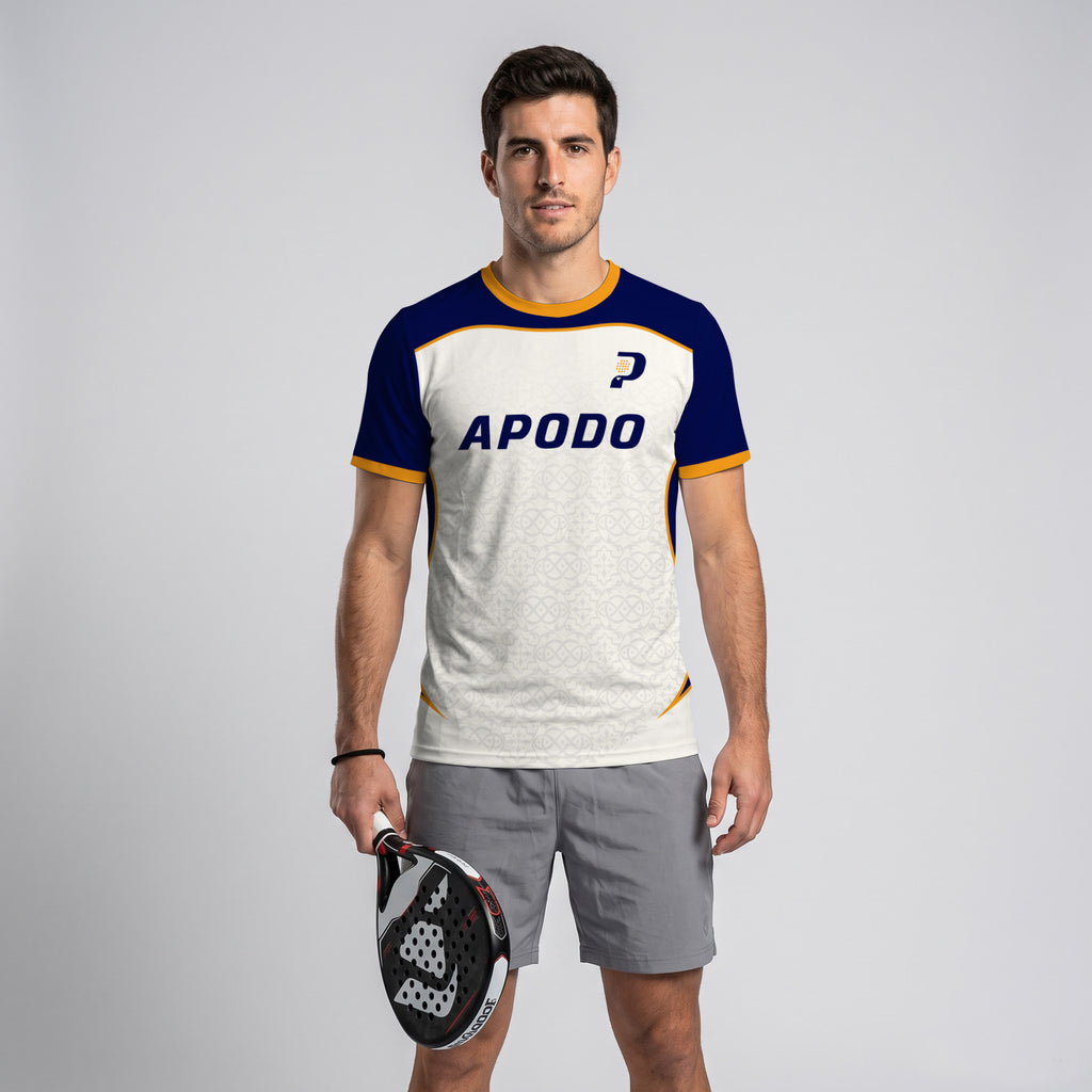 Design Phrase Padel Printed Sleeves Orange Padel T-Shirt