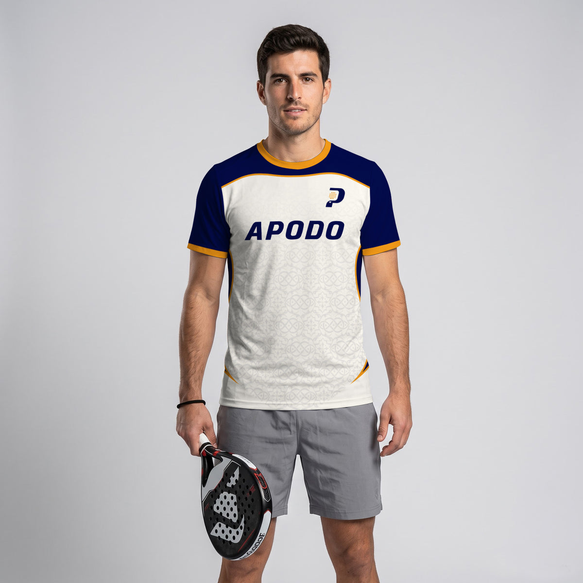 Design Phrase Padel Printed Sleeves Orange Padel T-Shirt