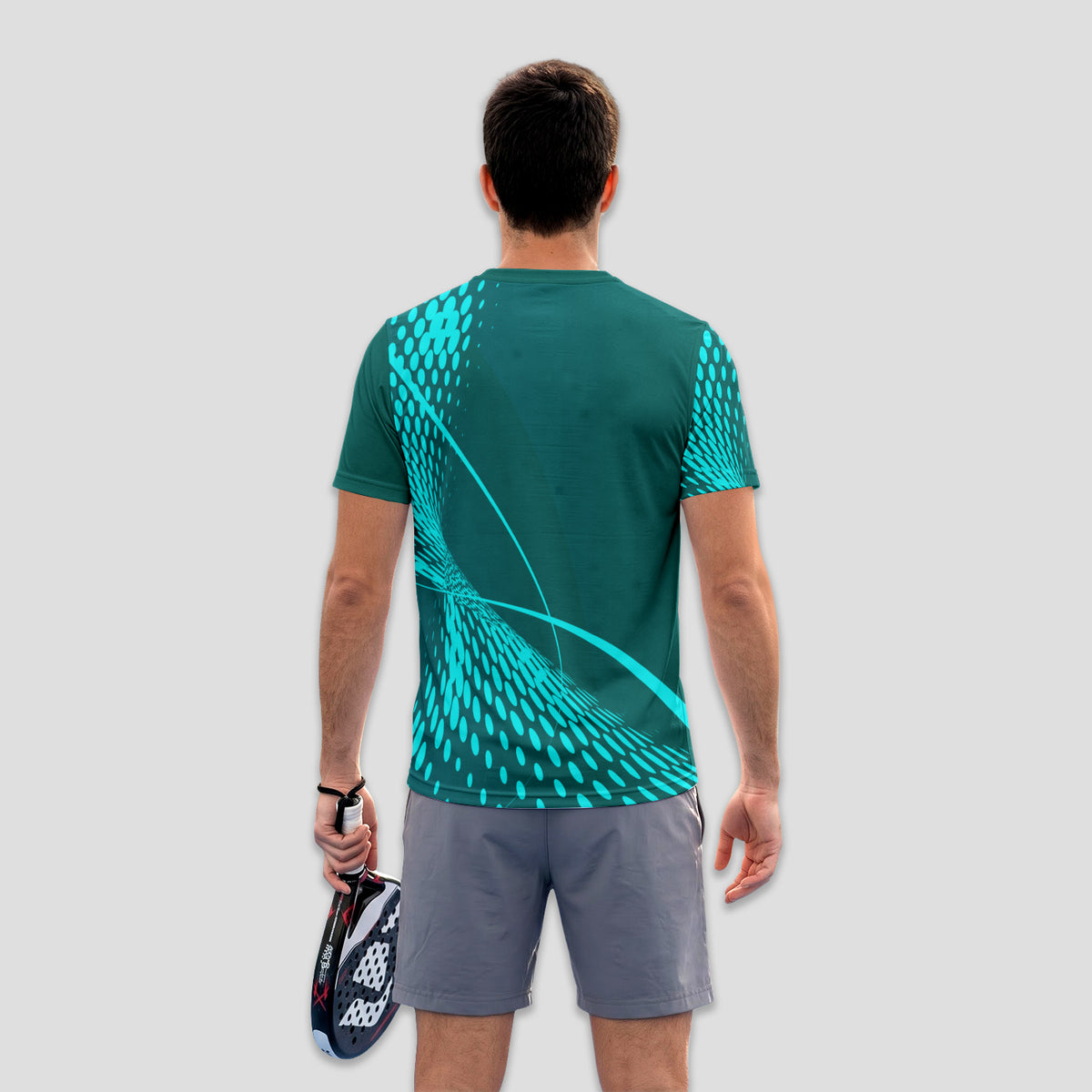 Green Turquoise Halftone Print – Padel T-Shirt