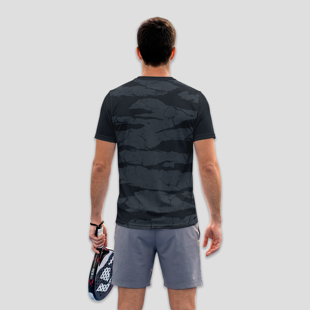 Dark Grey and Black Camouflage – Padel T-Shirt