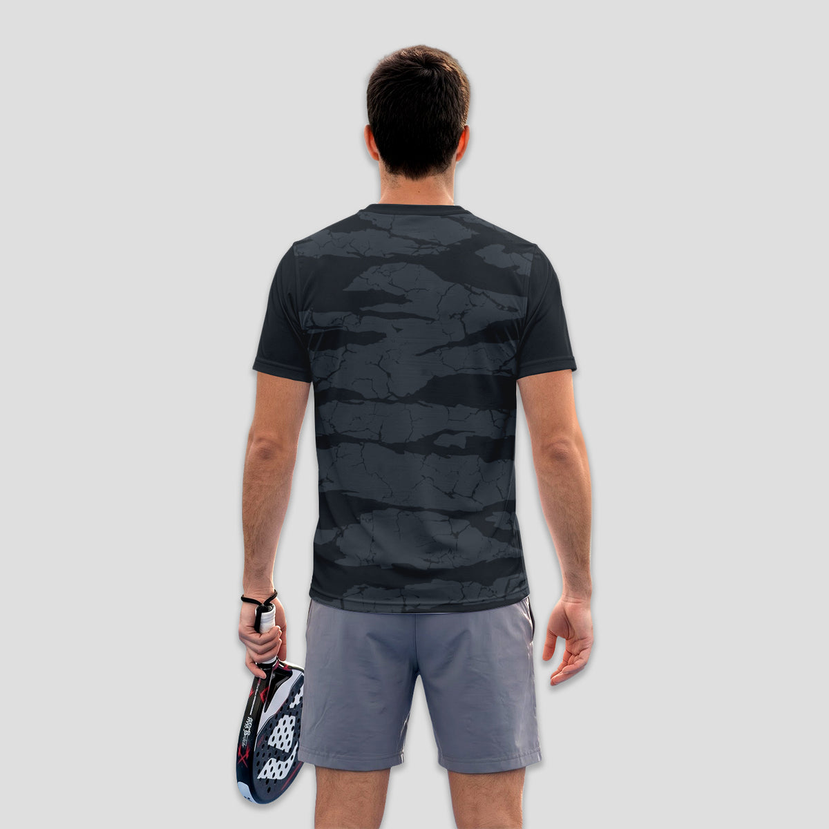 Dark Grey and Black Camouflage – Padel T-Shirt