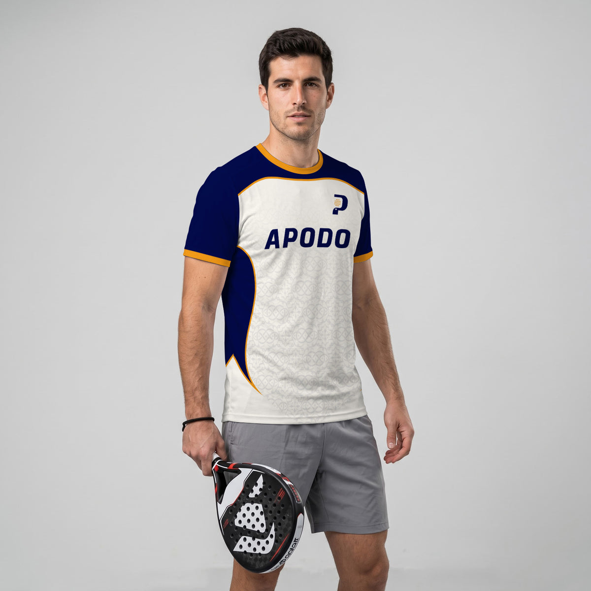 Design Phrase Padel Printed Sleeves Orange Padel T-Shirt