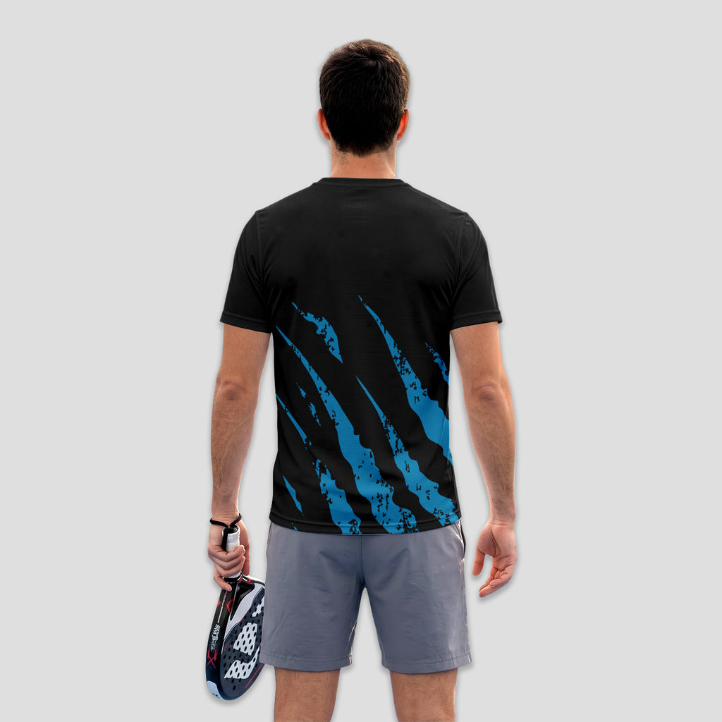 Negra Garras Azul Neón – Camiseta de Pádel