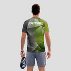 Patrón de Polígonos Verde Musgo Gris Camiseta de Pádel