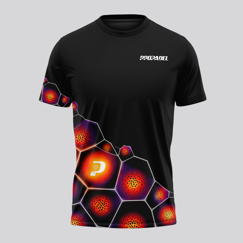 Design Phrase Padel Printed Sleeves Orange Padel T-Shirt
