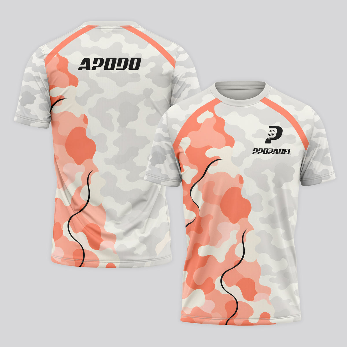 Design Phrase Padel Printed Sleeves Orange Padel T-Shirt