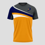 Estilo Deportivo Tricolor Naranja Gris – Camiseta de Pádel