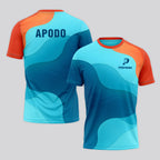 Design Phrase Padel Printed Sleeves Orange Padel T-Shirt