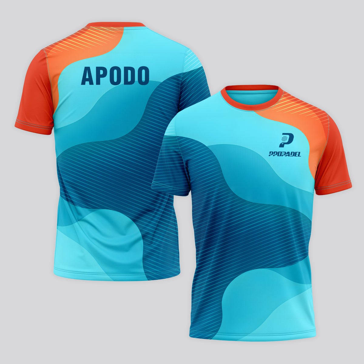 Design Phrase Padel Printed Sleeves Orange Padel T-Shirt