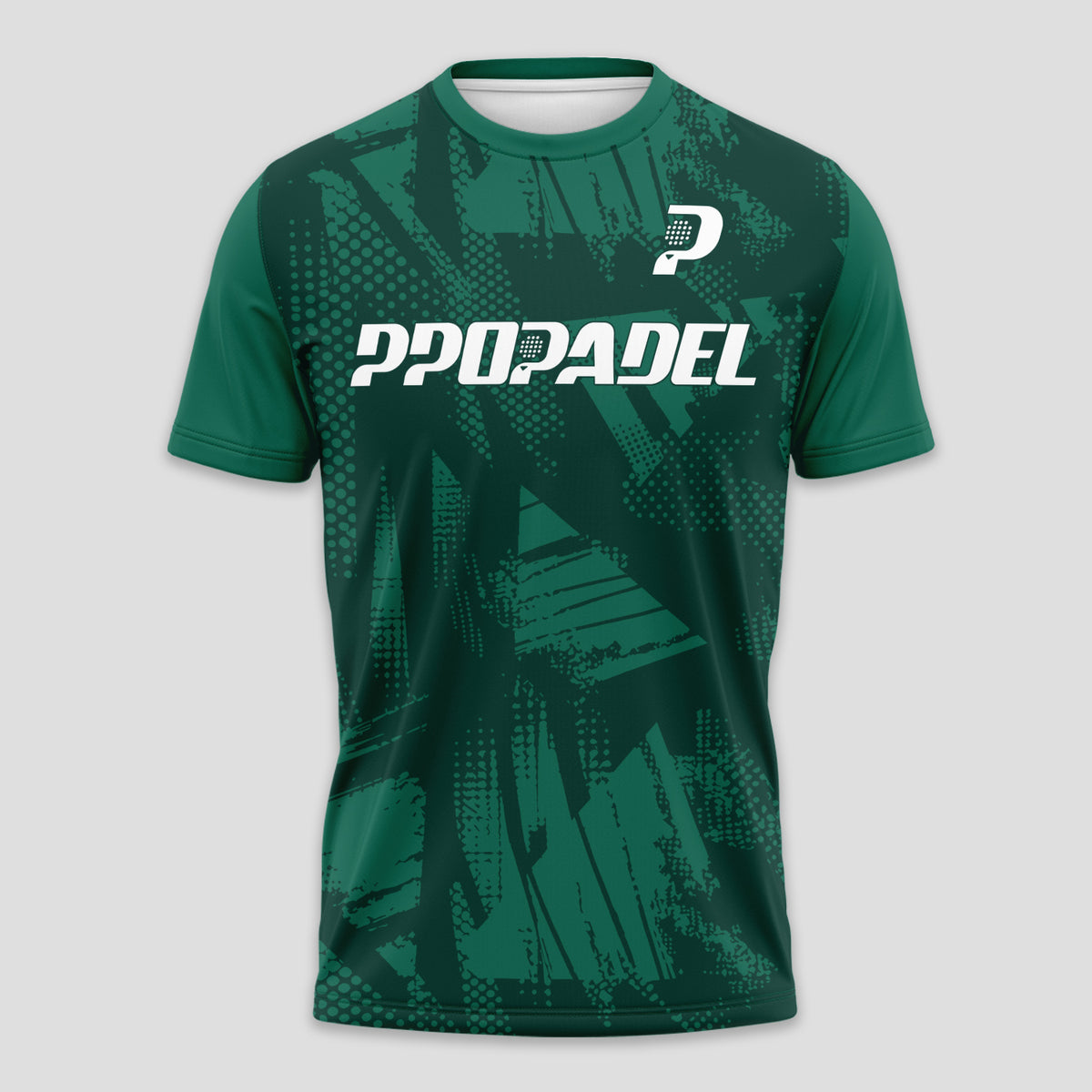 Verde Oscuro Pinceladas Abstractas – Camiseta de Pádel