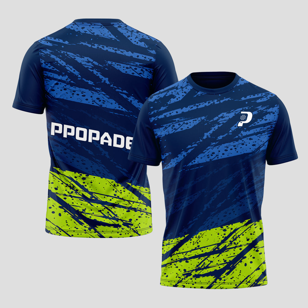 Diseño Graffiti Abstracto Azul Verde Lima Moderno Camiseta de Pádel