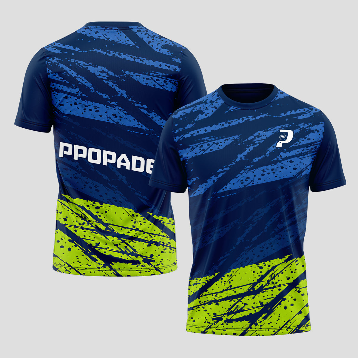 Diseño Graffiti Abstracto Azul Verde Lima Moderno Camiseta de Pádel