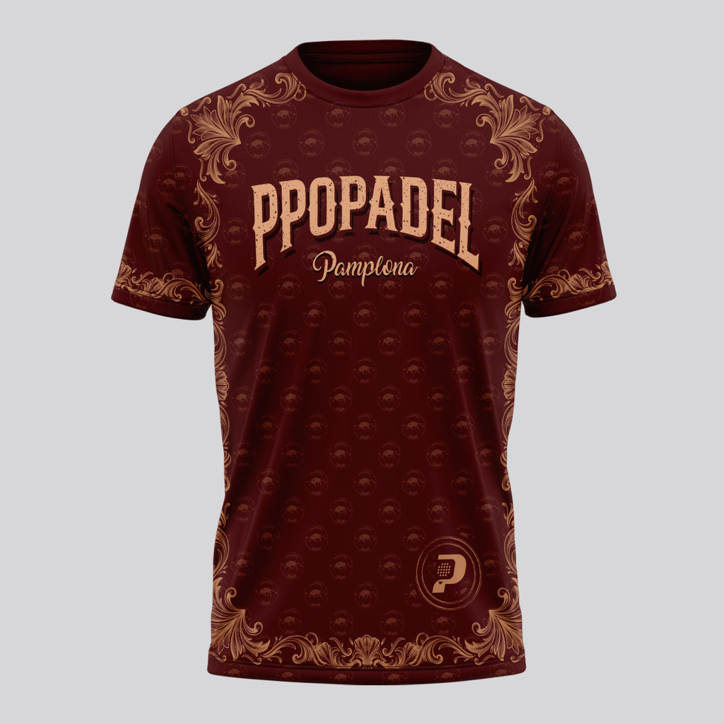 Design Phrase Padel Printed Sleeves Orange Padel T-Shirt