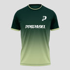 Dark Green Gradient Court Graphic Padel T-Shirt