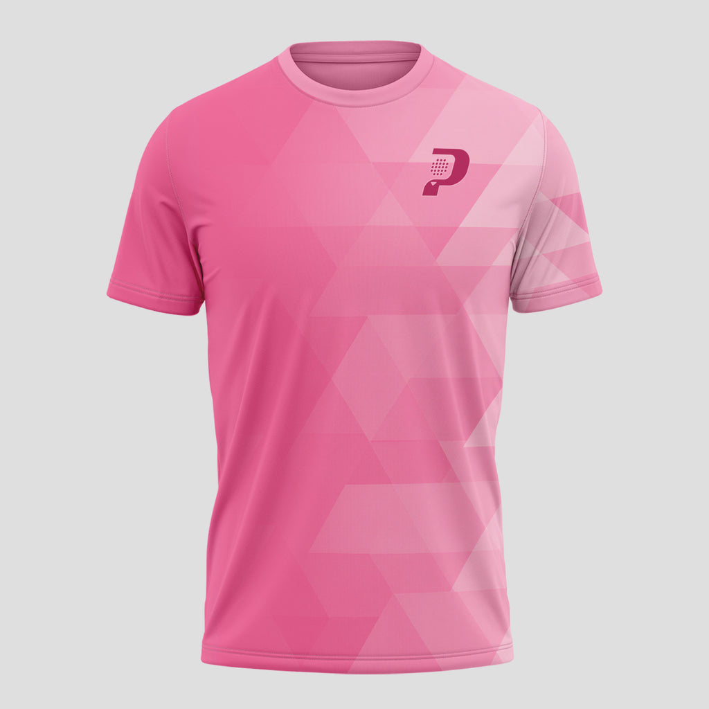 Patrón de Polígonos Rosa Magenta Camiseta de Pádel