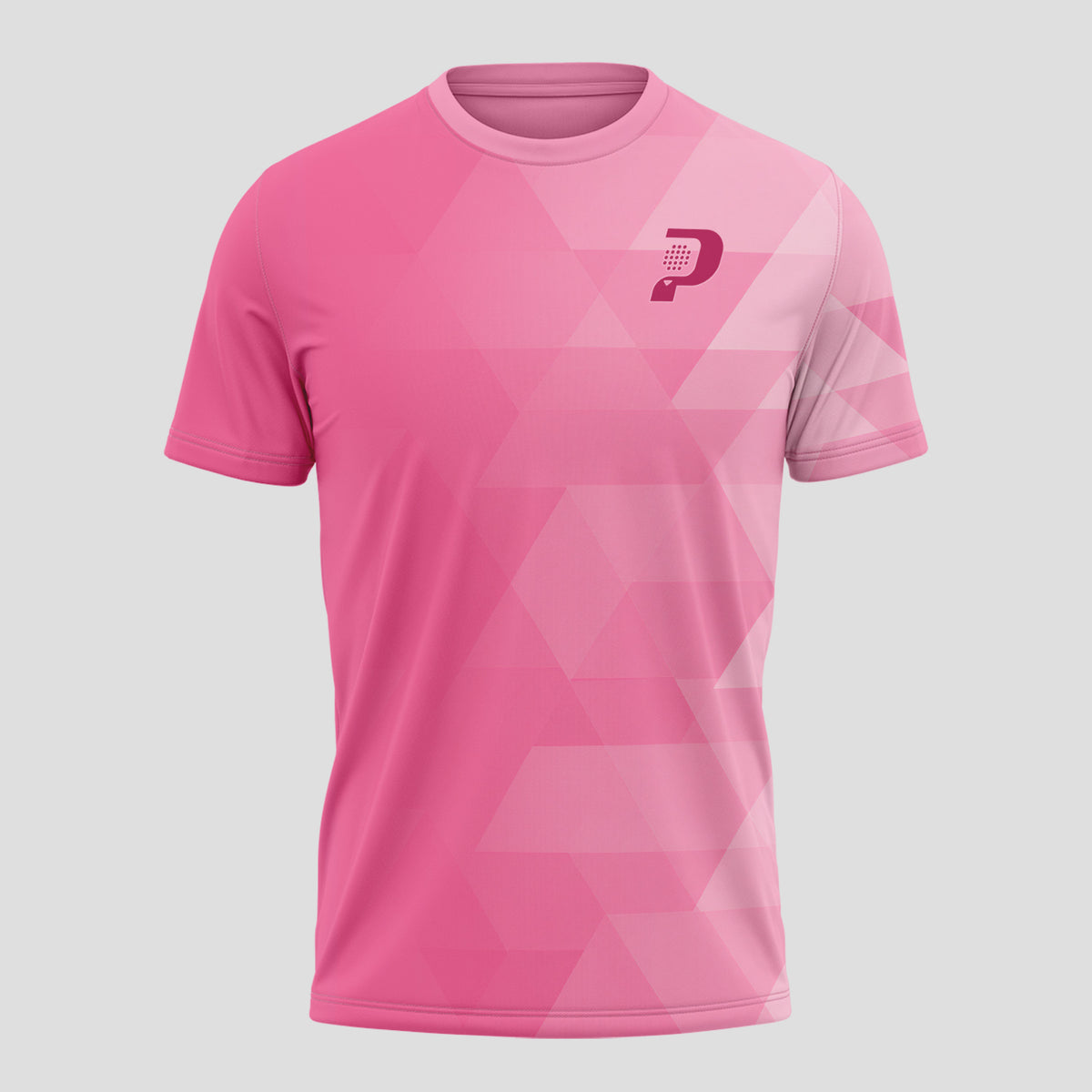 Patrón de Polígonos Rosa Magenta Camiseta de Pádel