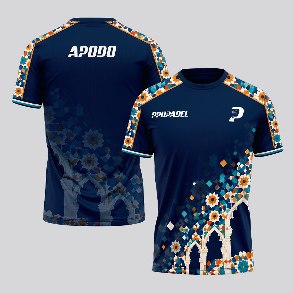 Design Phrase Padel Printed Sleeves Orange Padel T-Shirt