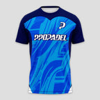 Black With Geometric Pattern And P Padel Logo Padel T-Shirt