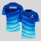 Ondas De Agua Y Degradado Azul Camiseta De Pádel