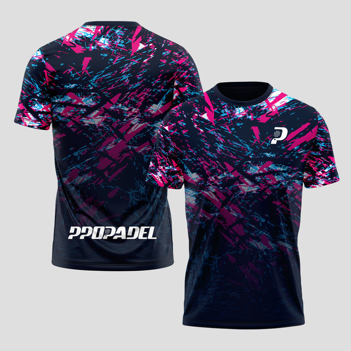 Diseño Graffiti Salpicaduras Rosa Azul Negro Camiseta De Pádel