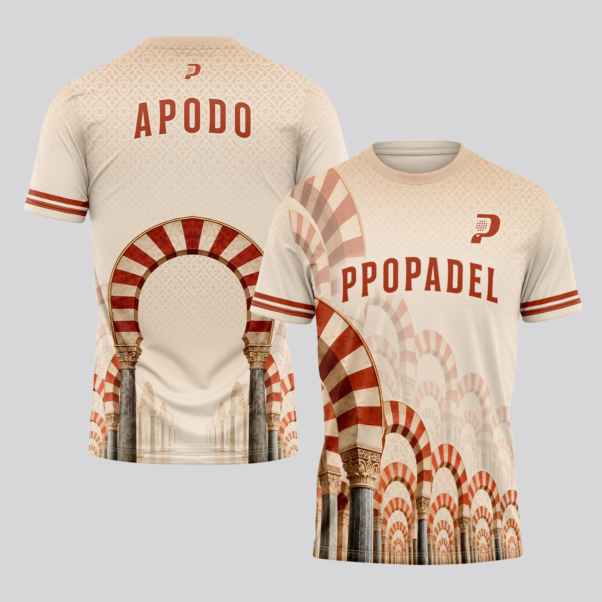Design Phrase Padel Printed Sleeves Orange Padel T-Shirt