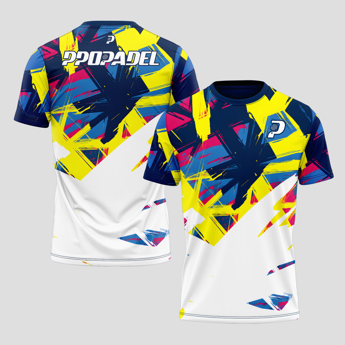 Diseños Abstractos Salpicaduras Colores Brillantes - Camiseta de Pádel