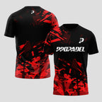 Black Red Abstract Fragments – Padel T-shirt