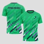 Verde Con Líneas Diagonales Multicolores Camiseta De Pádel