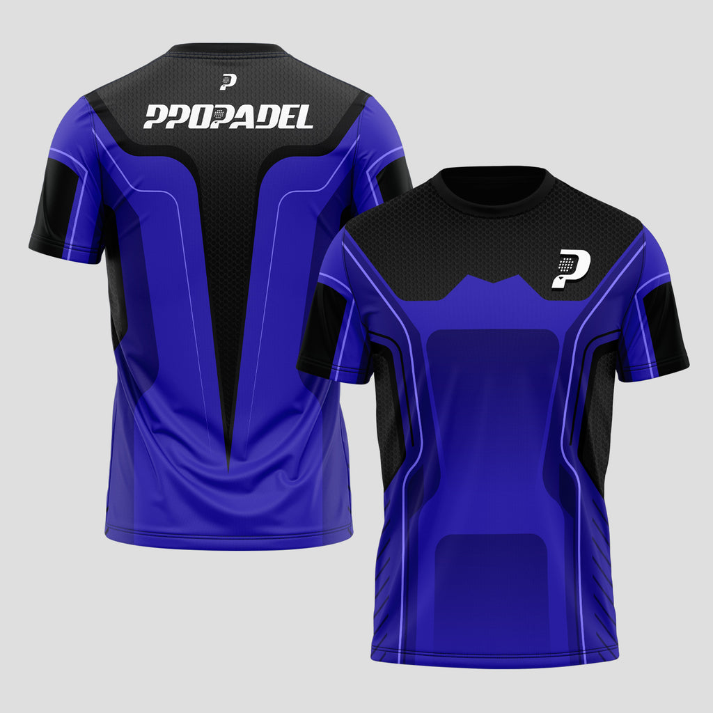 Blue and Black - Premium Sportswear Design - Padel T-Shirt