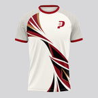 Patrón Espiral Rojo Granate Destacado Camiseta de Pádel