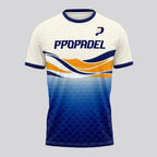 Orange Blue Waves Scales Padel T-Shirt Design