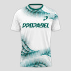 Green Scale Pattern White Feature Padel T-Shirt