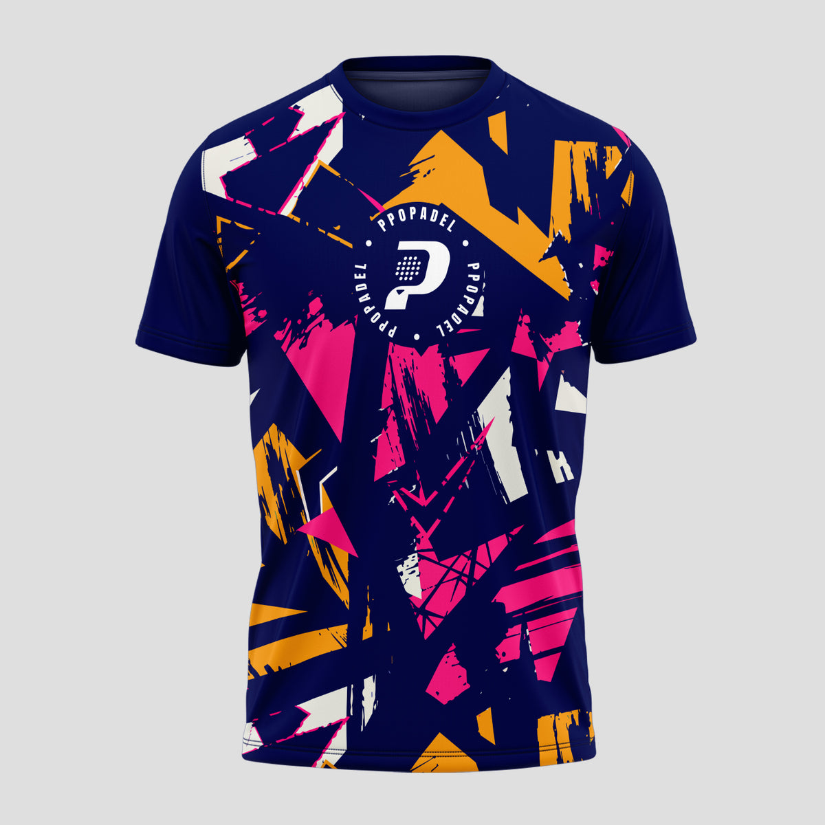 Patrón de Pinceladas Abstractas Multicolor Camiseta de Pádel