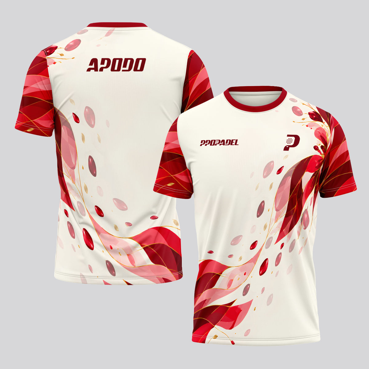 Design Phrase Padel Printed Sleeves Orange Padel T-Shirt