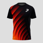 Diseño de Ondas Rojo Naranja Destacado Camiseta de Pádel