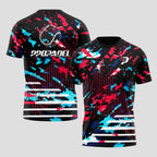 Patrón Camuflaje Salpicaduras Rosa Azul Negro Camiseta De Pádel