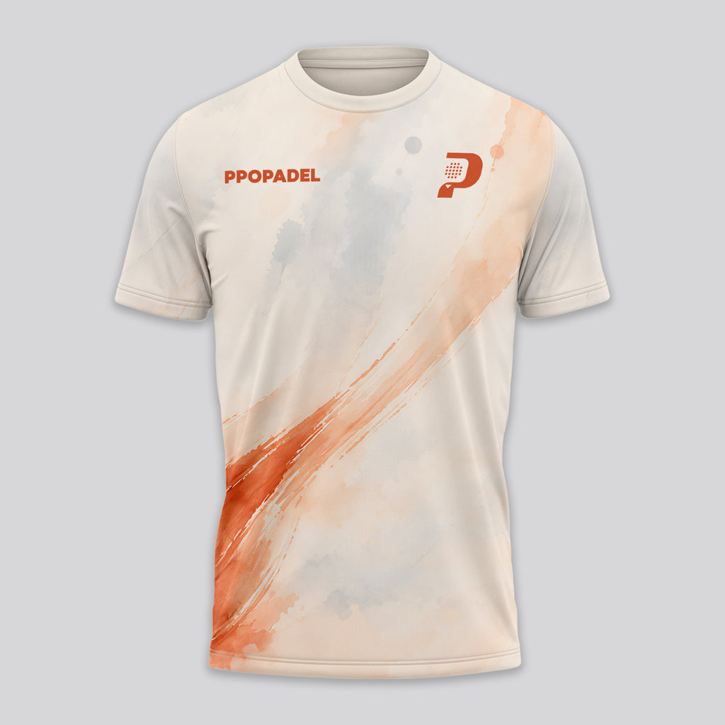Design Phrase Padel Printed Sleeves Orange Padel T-Shirt