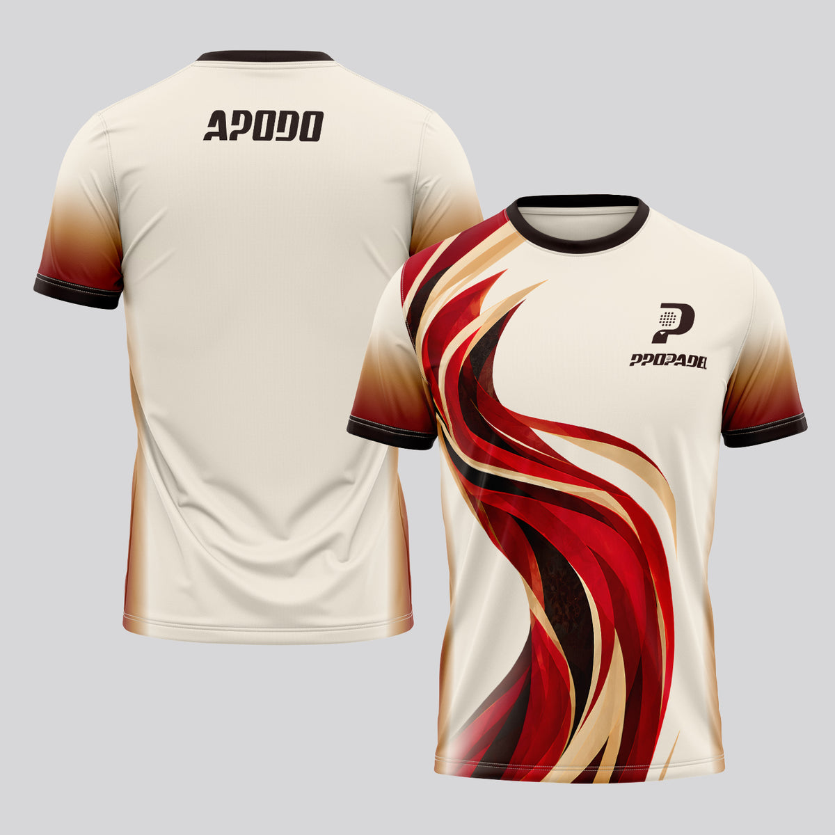 Design Phrase Padel Printed Sleeves Orange Padel T-Shirt