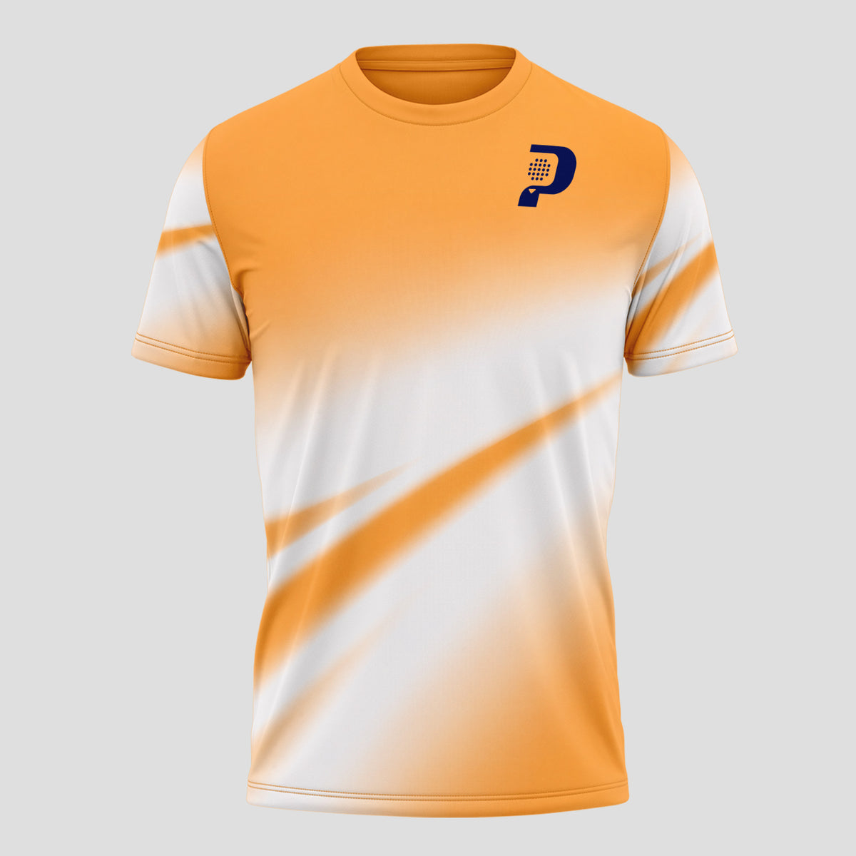 Diseño Ondas Naranja y Blanco – Camiseta de Pádel