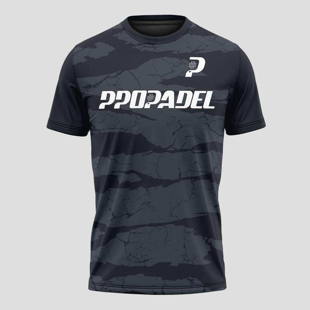 Dark Grey and Black Camouflage – Padel T-Shirt