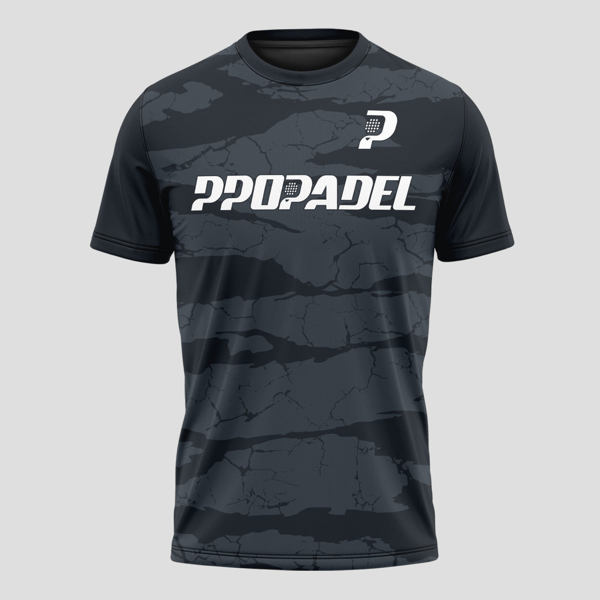 Dark Grey and Black Camouflage – Padel T-Shirt