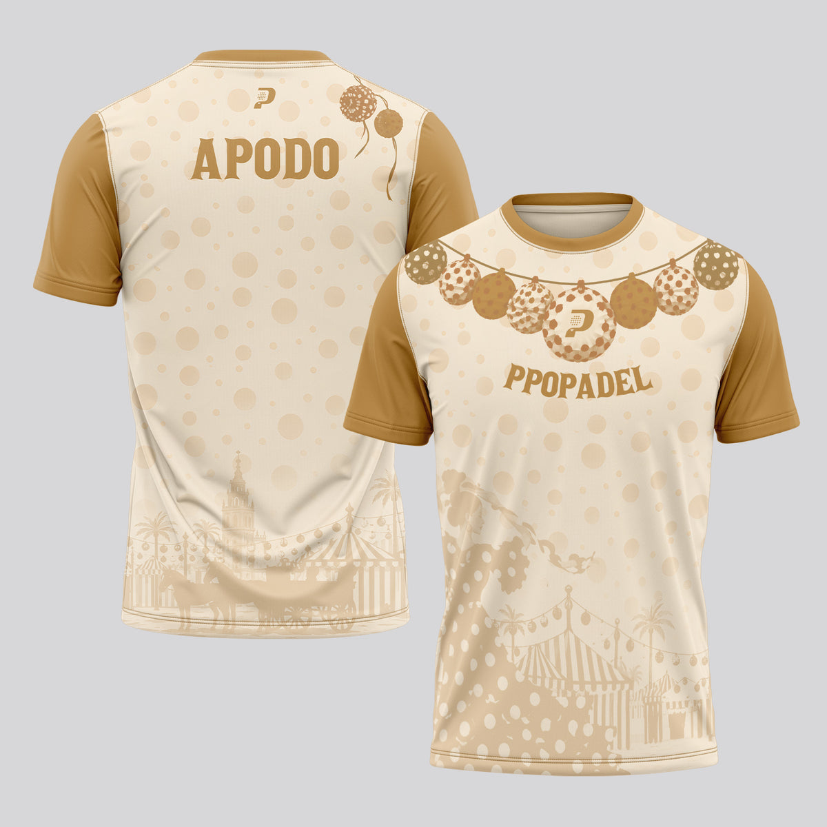 Design Phrase Padel Printed Sleeves Orange Padel T-Shirt
