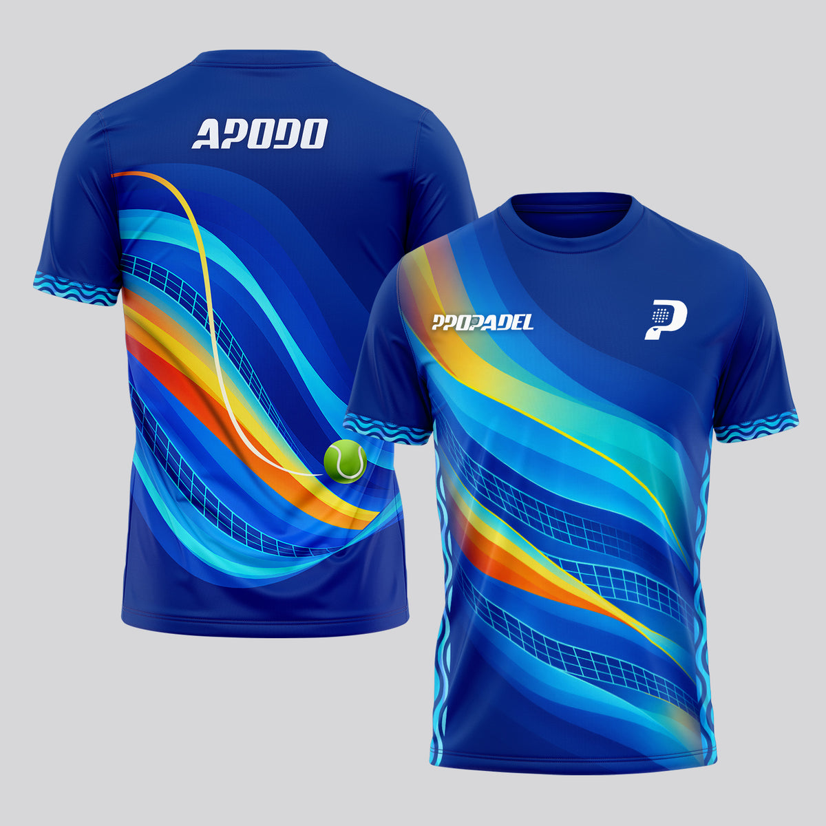 Design Phrase Padel Printed Sleeves Orange Padel T-Shirt