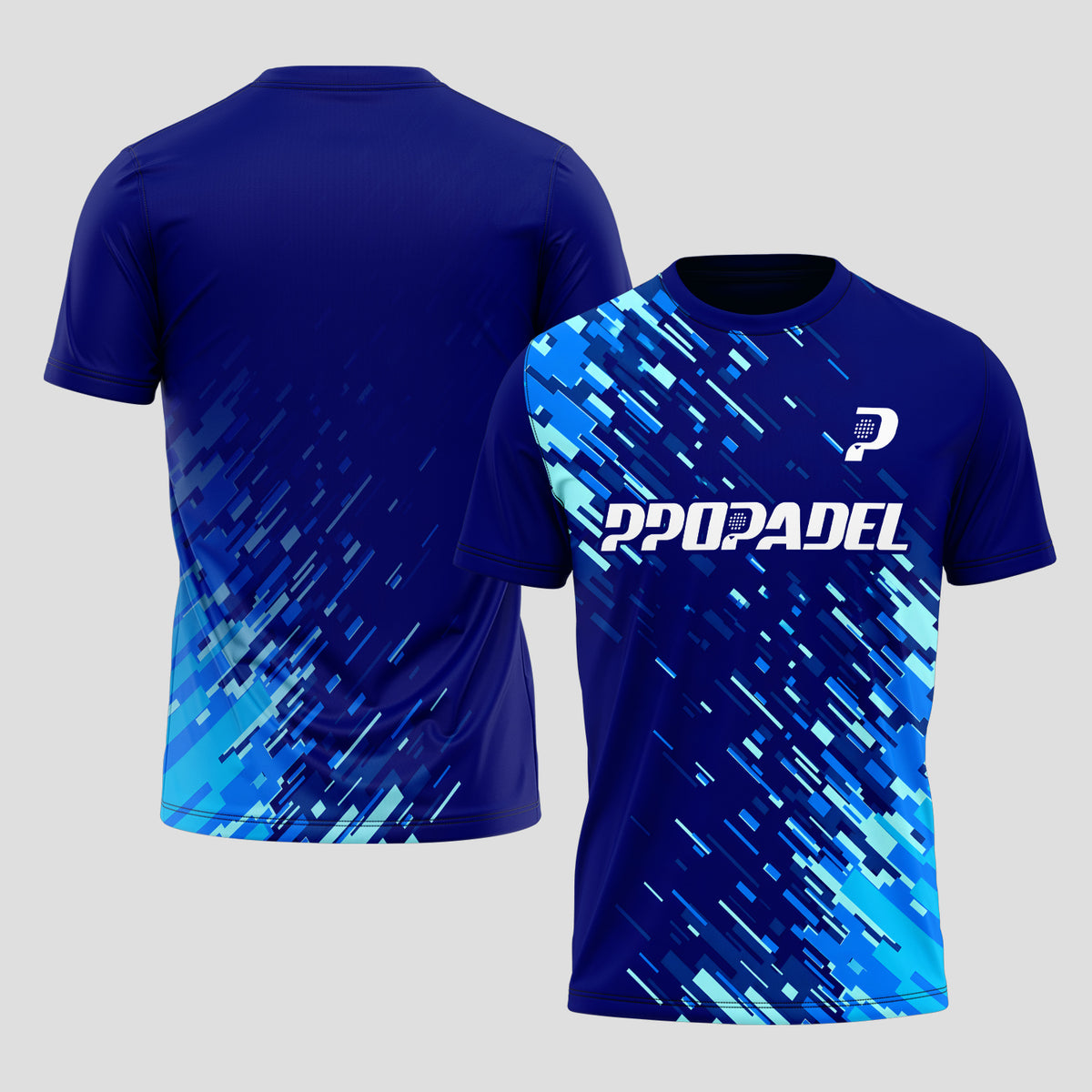 Navy Blue and Digital Sky Blue – Padel T-Shirt