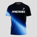 Gradient Blue Black Flash Pattern Featured Padel T-Shirt