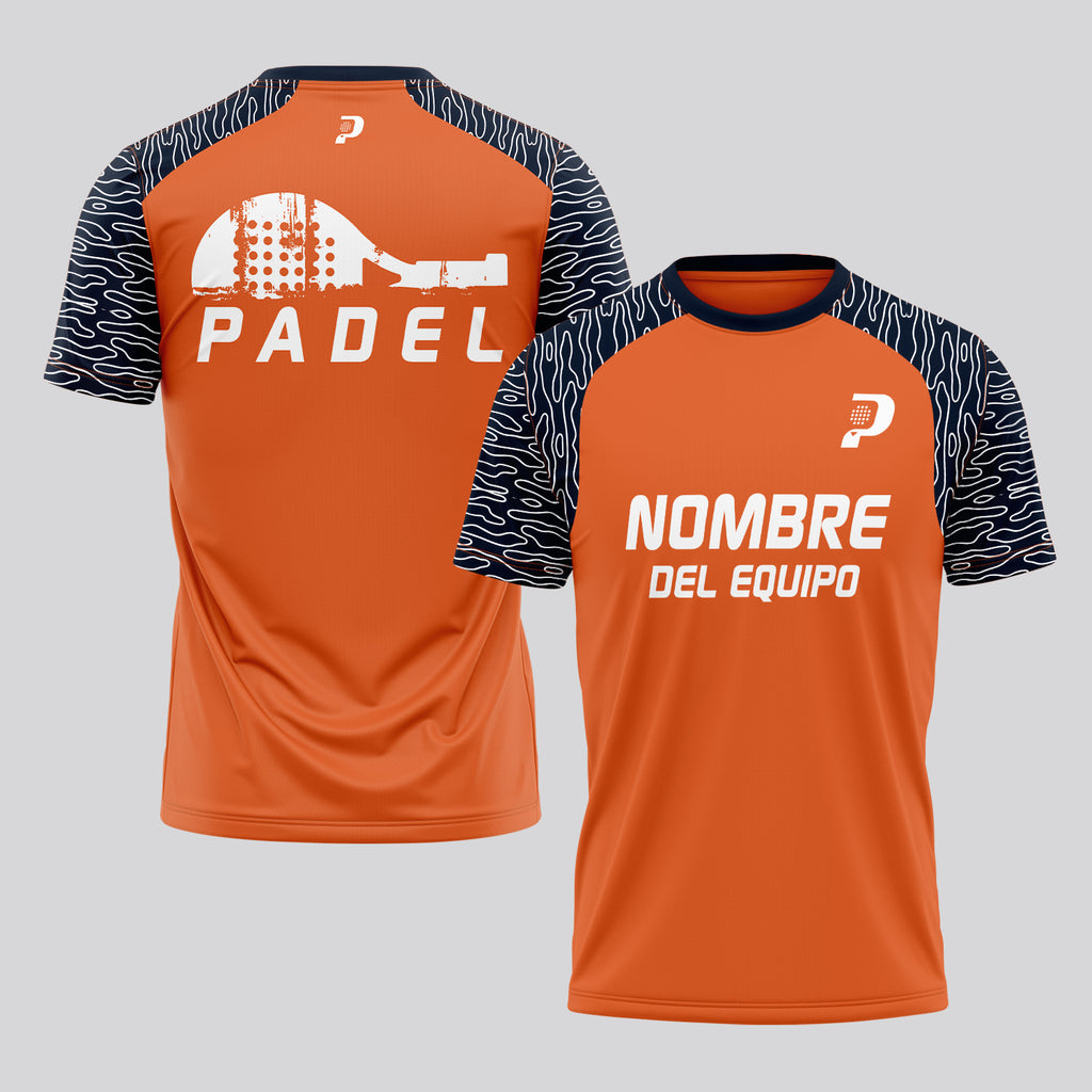 Design Phrase Padel Printed Sleeves Orange Padel T-Shirt