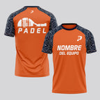 Design Phrase Padel Printed Sleeves Orange Padel T-Shirt