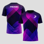 Patrón De Bloques Geométricos Violeta Rosa Camiseta De Pádel
