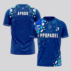Blue Mosaic Pattern Padel T-Shirt