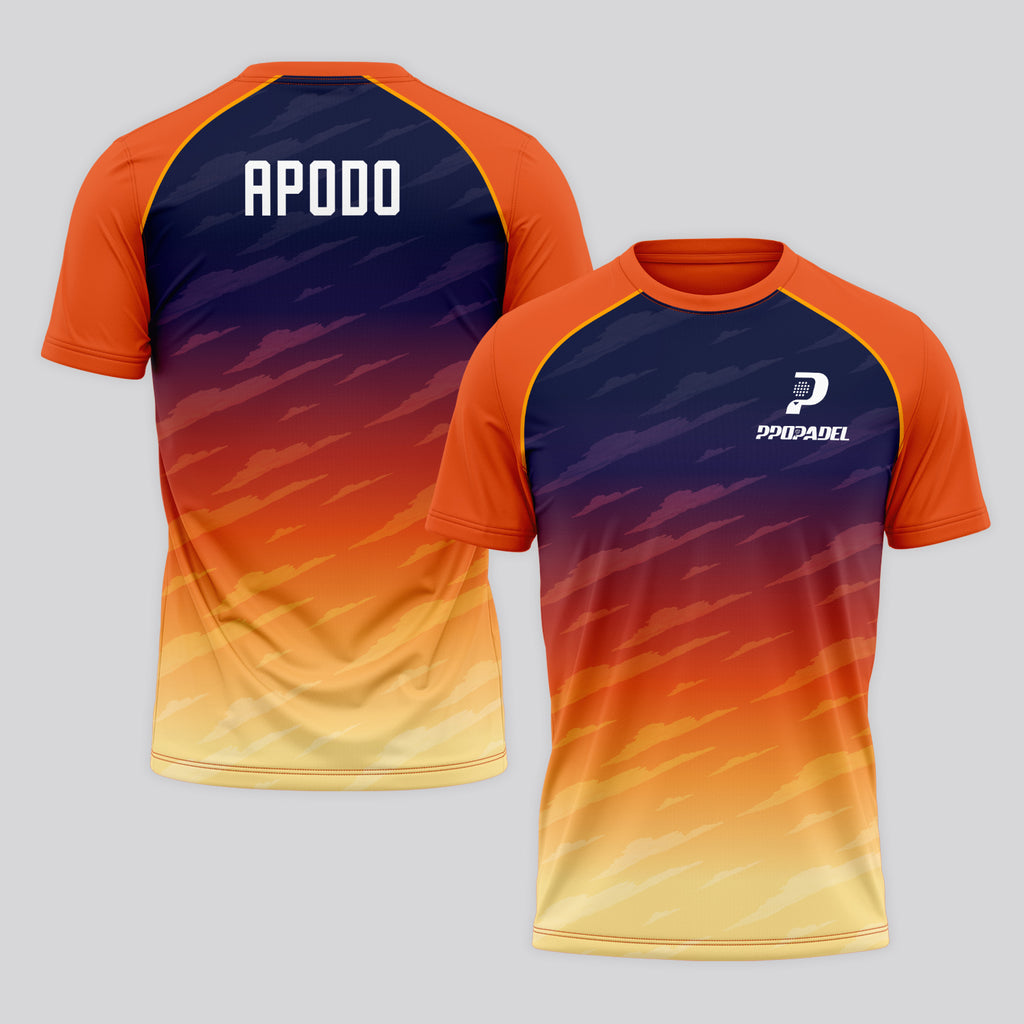 Design Phrase Padel Printed Sleeves Orange Padel T-Shirt